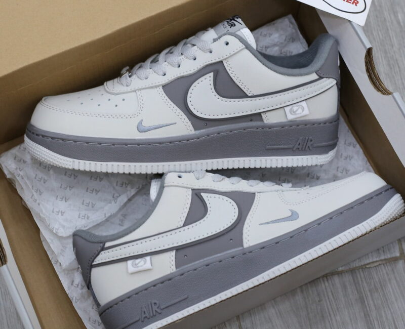 Giày Nike Air Force 1 Double White Grey Shadow