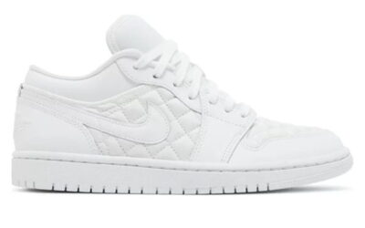 Giày Nike Air Jordan 1 Low ‘Triple White Quilted’ Best Quality