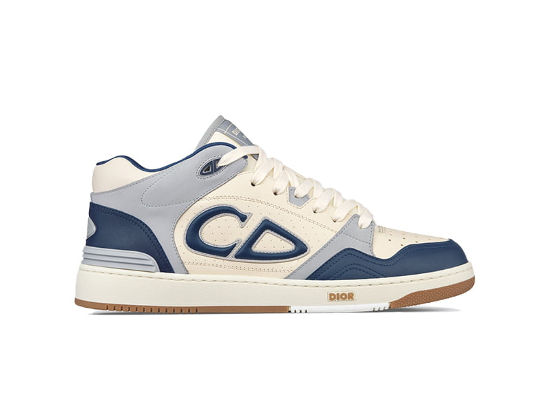 Giày Dior B57 Mid Navy Blue and Cream and Gray Suede Like Auth