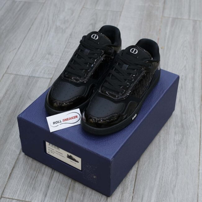 Giày Dior B27 Black Patent Calfskin Dior Oblique Gravity Leather Best Quality Rep 11 Roll Sneaker 4756