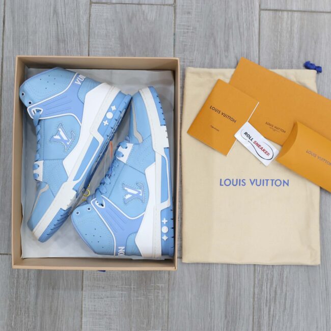 Giày Louis Vuitton Trainer Sneaker Boot Blue
