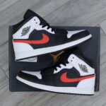 Giày Nike Air Jordan 1 Mid Black Chile Red White Best Quality