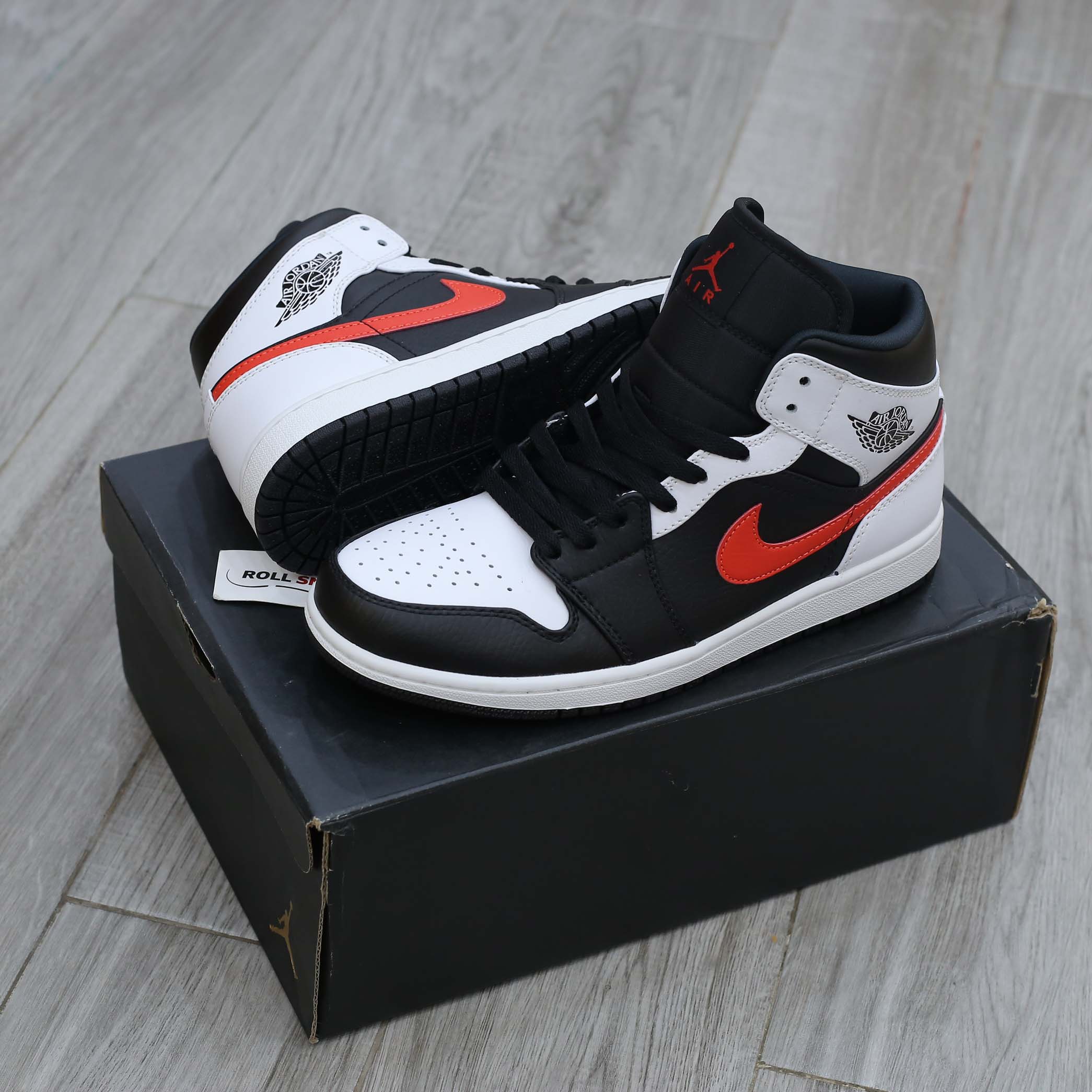 Giày Nike Air Jordan 1 Mid Black Chile Red White Best Quality