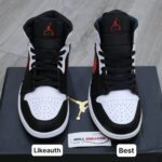 Giày Nike Air Jordan 1 Mid Black Chile Red White Best Quality