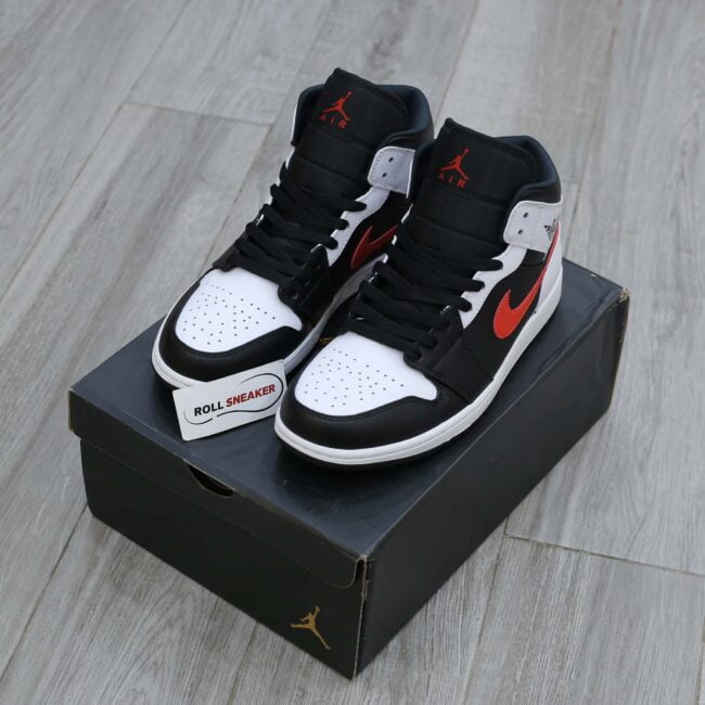 Giày Nike Air Jordan 1 Mid Black Chile Red White Best Quality