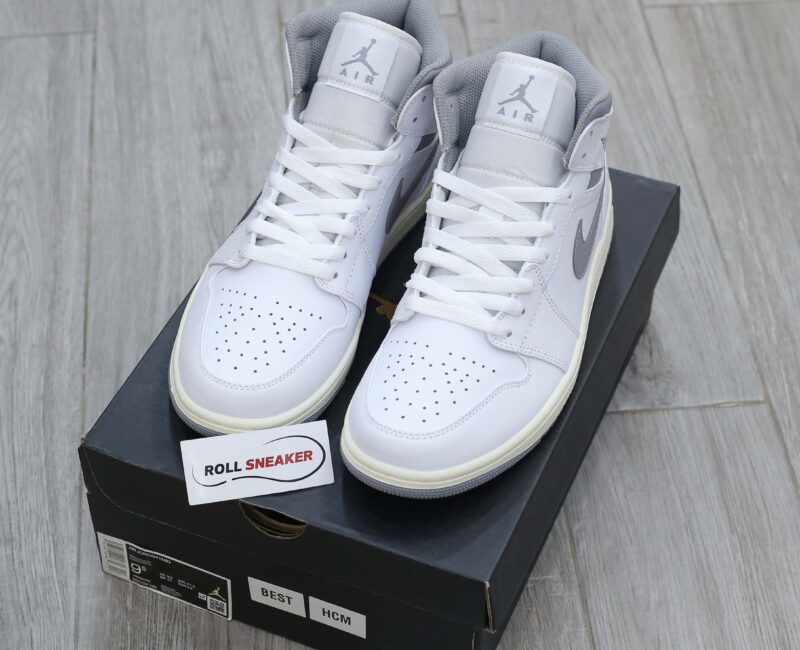 Giày Nike Air Jordan 1 ‘Mid White Stealth’ Best Quality
