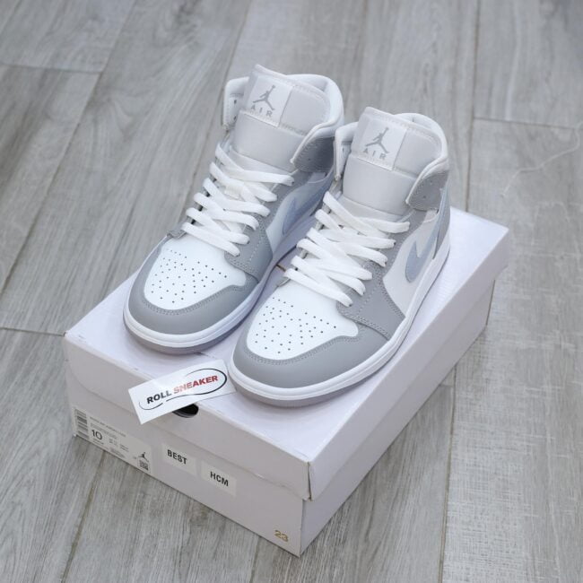 Giày Nike Air Jordan 1 Mid Wolf Grey Aluminum Best Quality