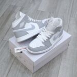 Giày Nike Air Jordan 1 Mid Wolf Grey Aluminum Best Quality