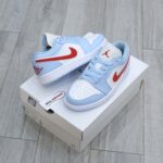 Giày Air Jordan 1 Low Blue Grey Dune Red Best Quality