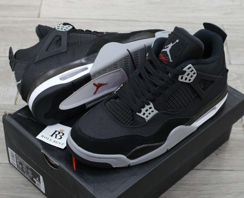 Giày Nike Air Jordan 4 Retro ‘Black Canvas’