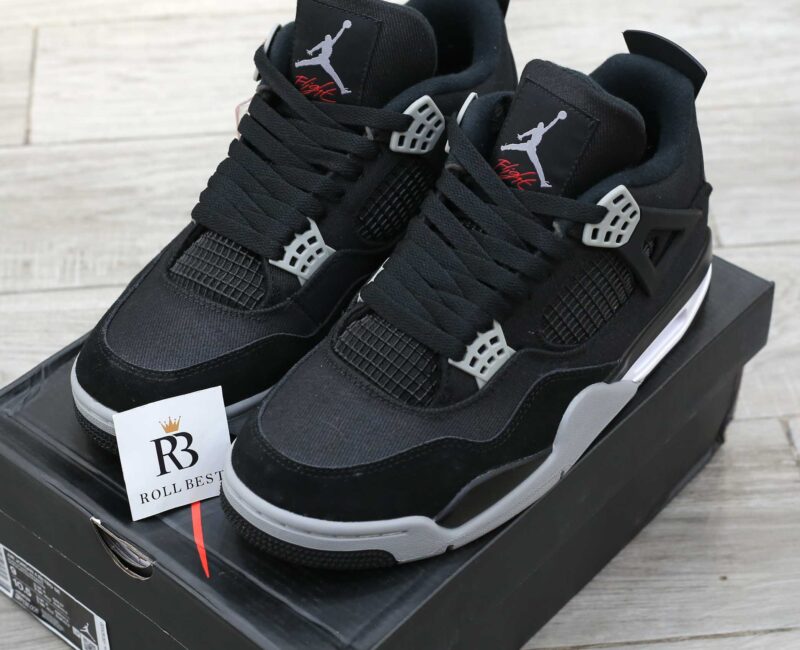 Giày Nike Air Jordan 4 Retro ‘Black Canvas’