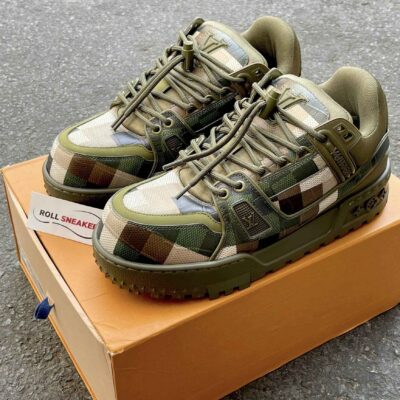 Giày Louis Vuitton LV Trainer Maxi Green Damoflage Damier Best Quality