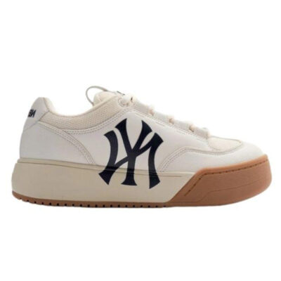 Giày MLB Chunky Wide New York Yankees Cream Trắng Kem Đế Nâu Like