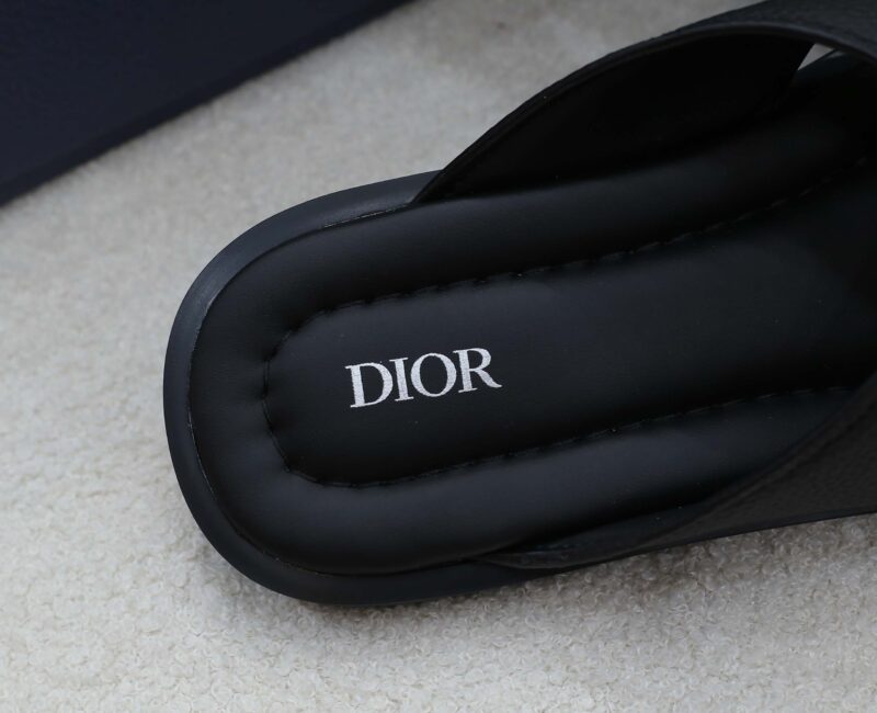 Dép Dior Alias Sandal Black Grained Calfskin Best Quality