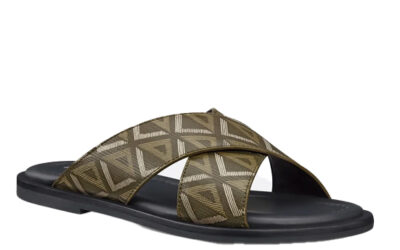 Dép Dior Alias Sandal Khaki CD Diamond Canvas Best Qualilty