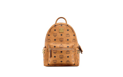 Balo MCM Stark Side Studs in Visetos Cognac Mini Like Auth