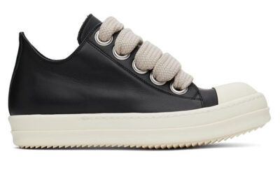 Rick Owens Jumbo Lace Low Sneakers in Black