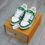 Giày Louis Vuitton LV Trainer Green Monogram Denim Best Quality