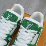 Giày Louis Vuitton LV Trainer Green Monogram Denim Best Quality