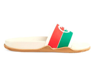 Dép Gucci Interlocking G Slide White Red Green Like Auth