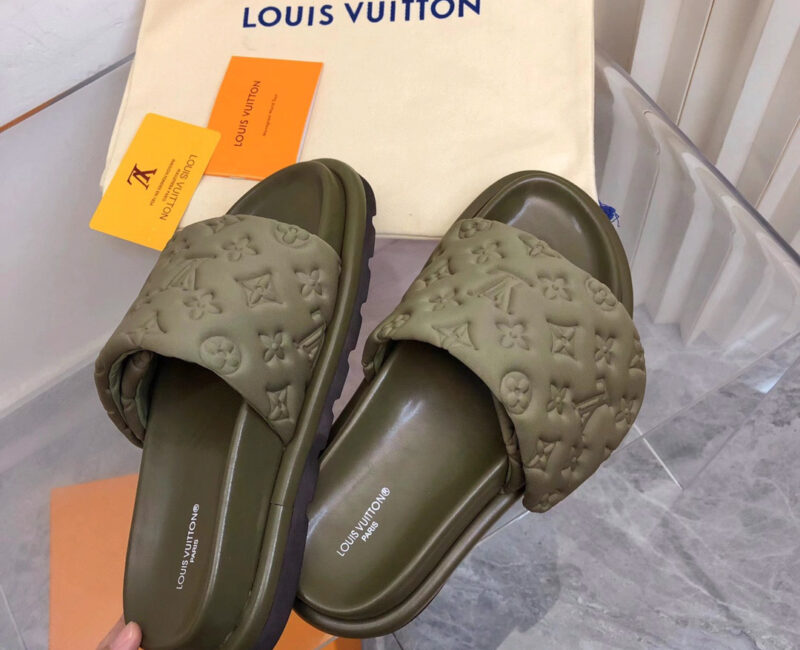 Dép Louis Vuitton Pool Pillow Flat Comfort Mule Brown Best Quality