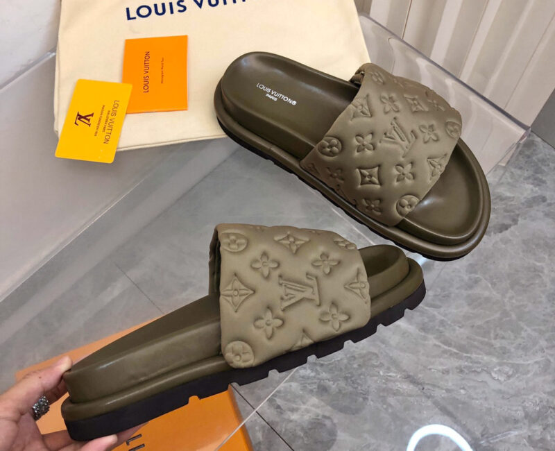 Dép Louis Vuitton Pool Pillow Flat Comfort Mule Brown Best Quality