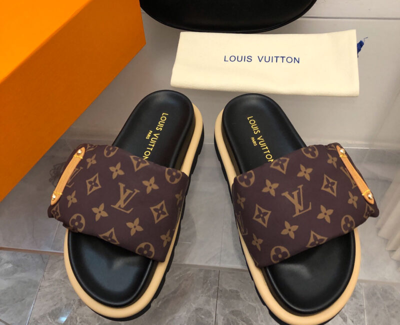 Dép Louis Vuitton Pool Pillow Mules Cacao Brown Best Quality