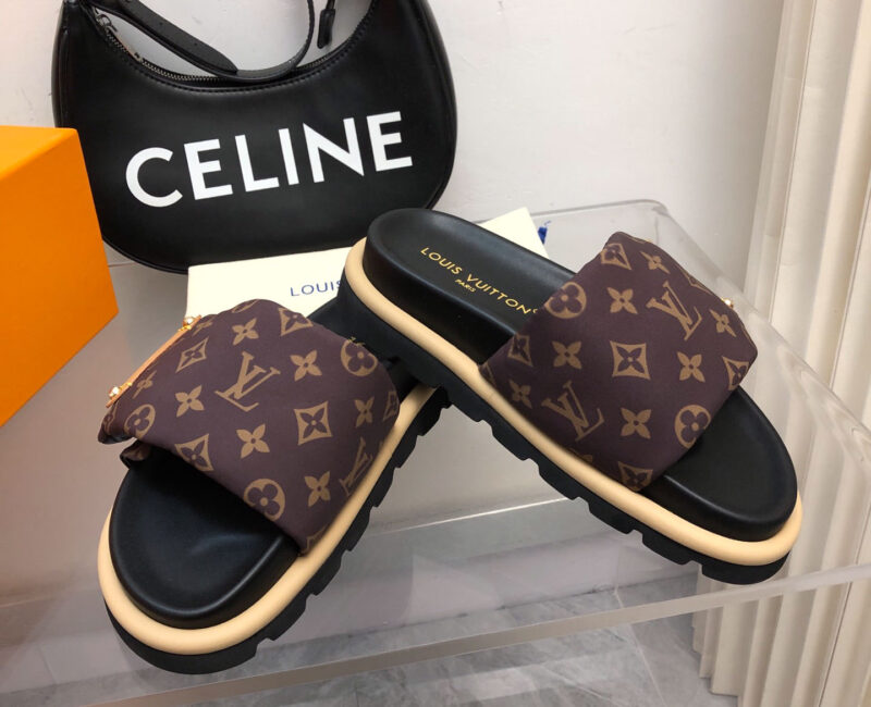 Dép Louis Vuitton Pool Pillow Mules Cacao Brown Best Quality