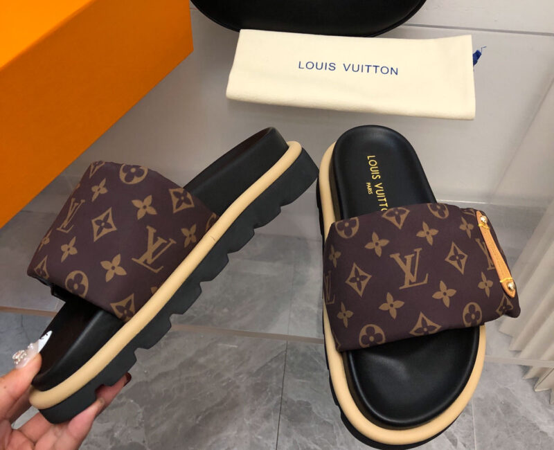 Dép Louis Vuitton Pool Pillow Mules Cacao Brown Best Quality