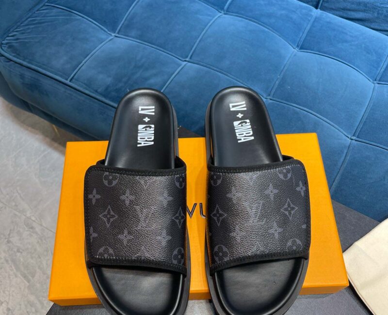 Dép Louis Vuitton Waterfront Mule Black Best Quality