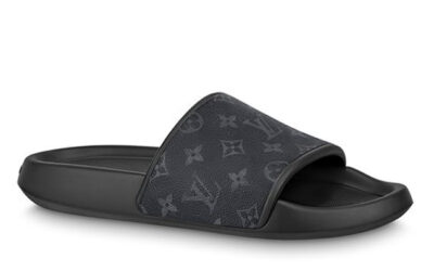 Dép Louis Vuitton Waterfront Mule Black Best Quality