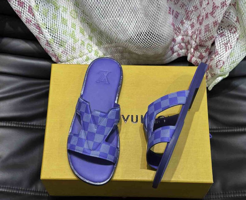 Dép LV Oasis Mule Damier Blue Best Quality