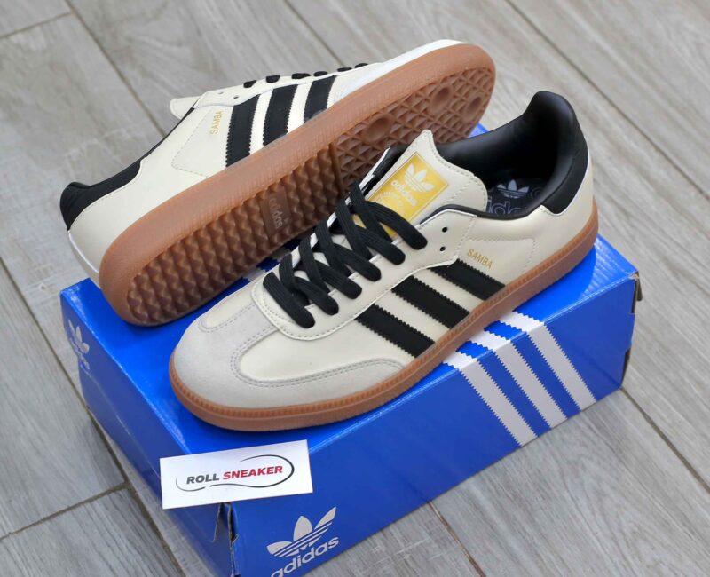 Giày Adidas Samba OG White Black Sand Strata Like Auth