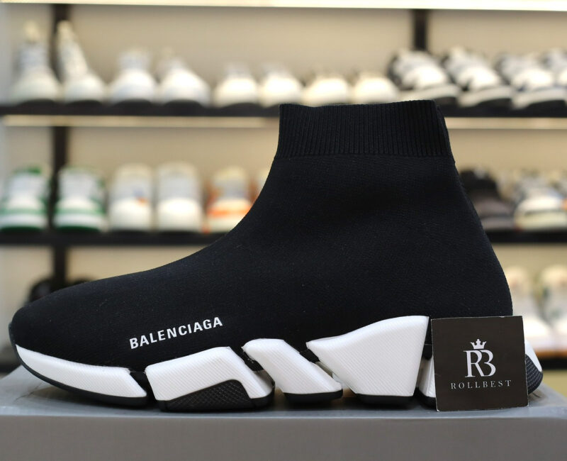 Giày Balenciaga Man Black And White Speed 2.0 Best Quality