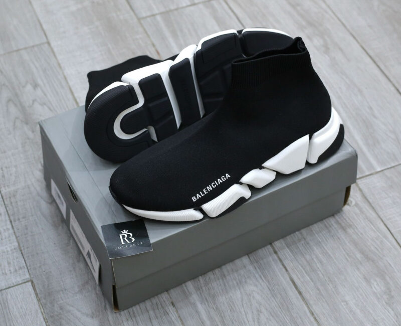 Giày Balenciaga Man Black And White Speed 2.0 Best Quality