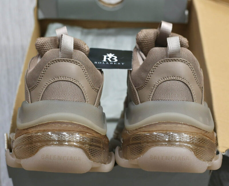 Giày Balenciaga Triple S Clear Sole Sneaker in Brown Like Auth