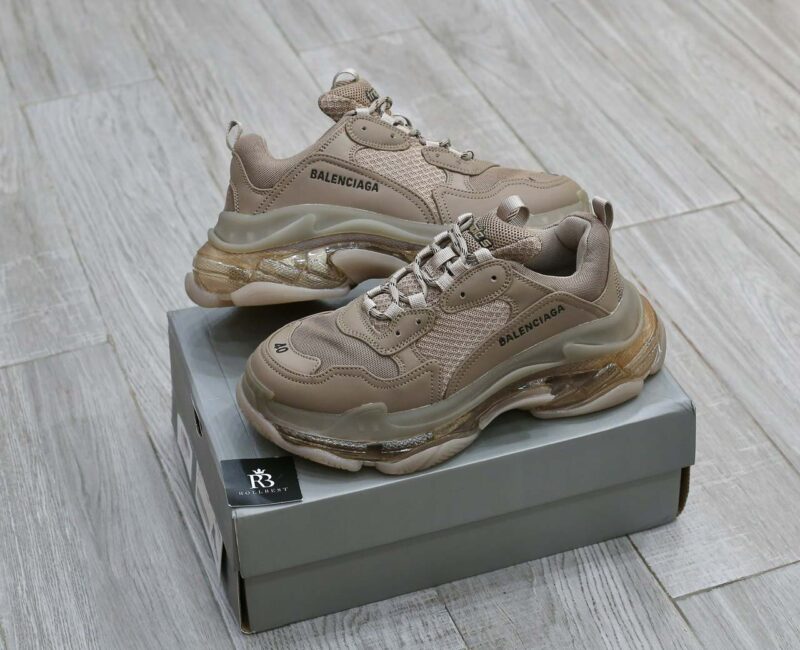 Giày Balenciaga Triple S Clear Sole Sneaker in Brown Like Auth