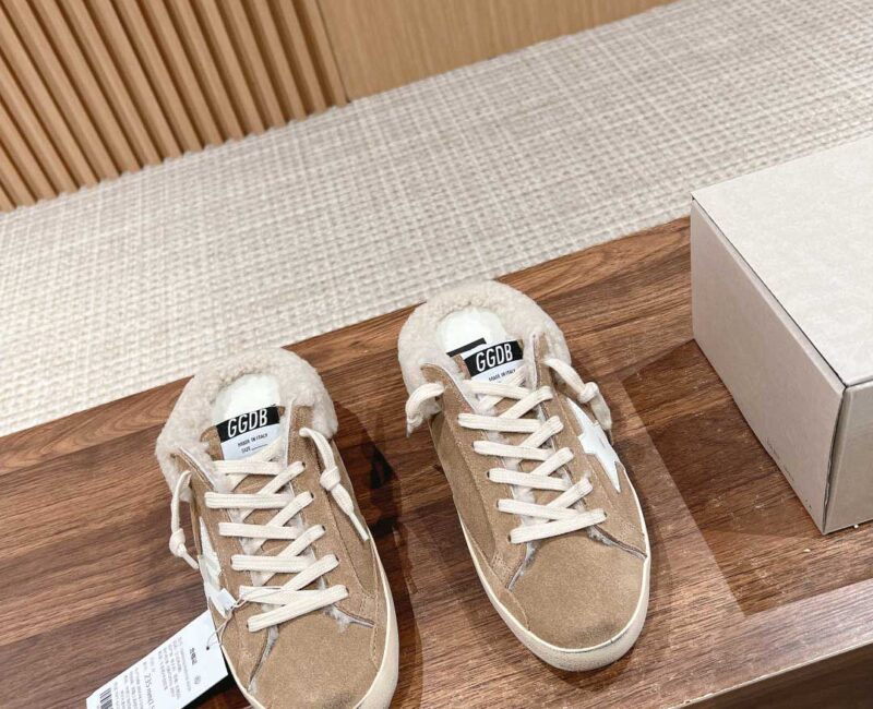 Giày Golden Goose 20mm Super-Star Suede & Shearling Mules Best Quality