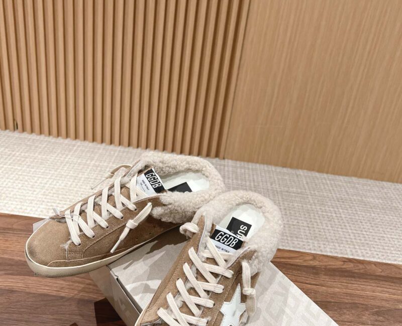 Giày Golden Goose 20mm Super-Star Suede & Shearling Mules Best Quality