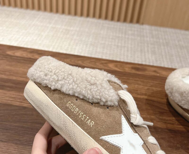 Giày Golden Goose 20mm Super-Star Suede & Shearling Mules Best Quality