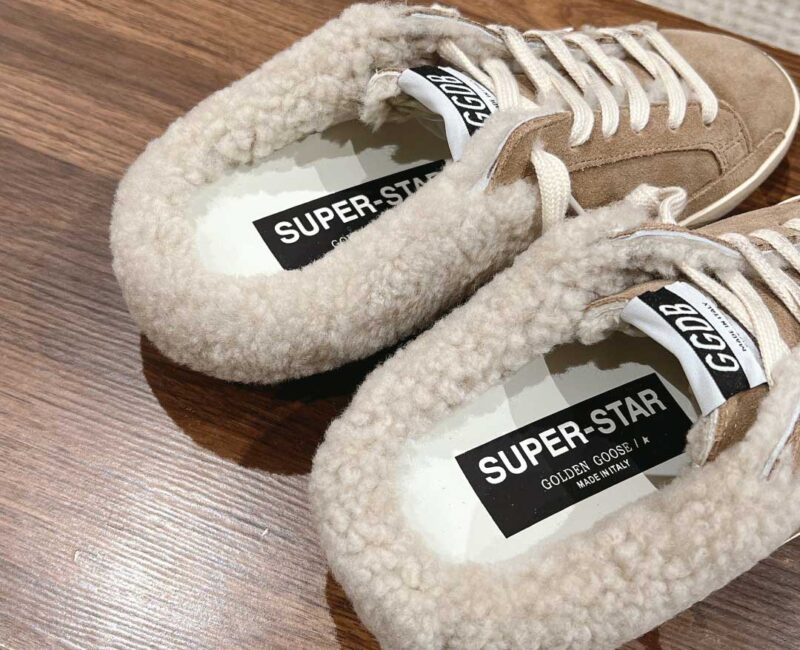 Giày Golden Goose 20mm Super-Star Suede & Shearling Mules Best Quality