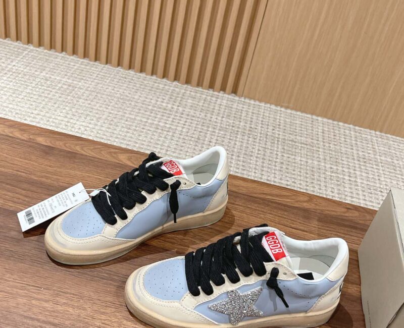 Giày Golden Goose Ball Star Leather Trainers Blue Best Quality