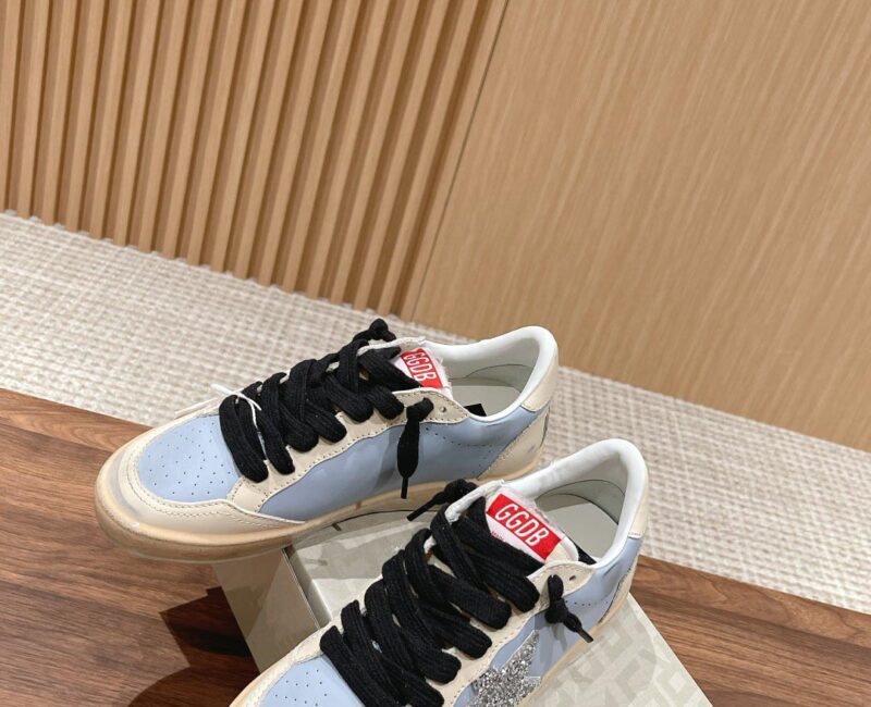 Giày Golden Goose Ball Star Leather Trainers Blue Best Quality