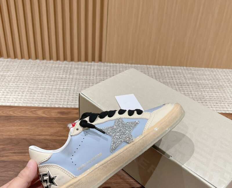 Giày Golden Goose Ball Star Leather Trainers Blue Best Quality