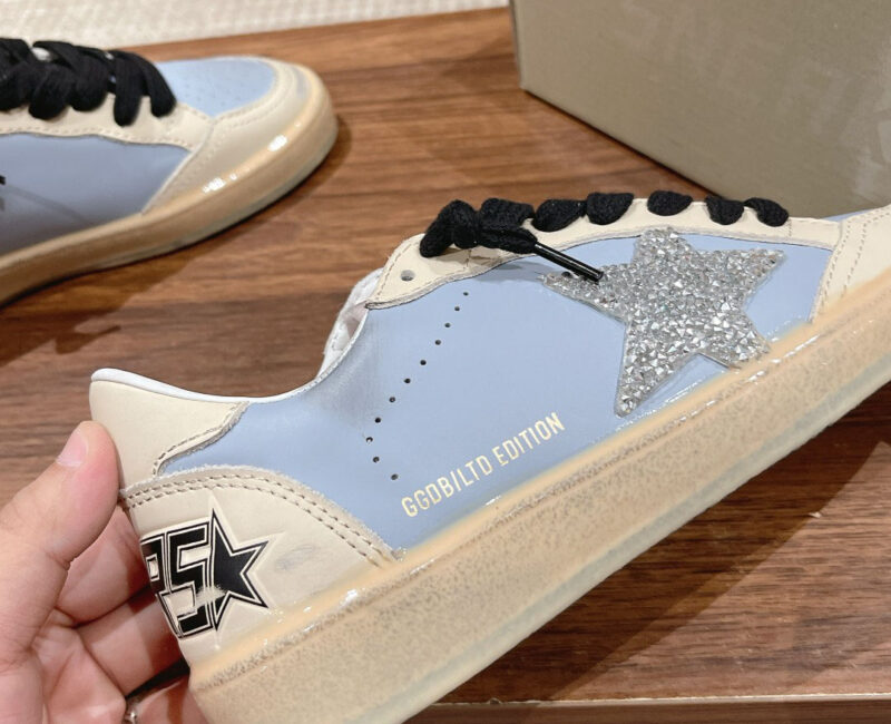 Giày Golden Goose Ball Star Leather Trainers Blue Best Quality