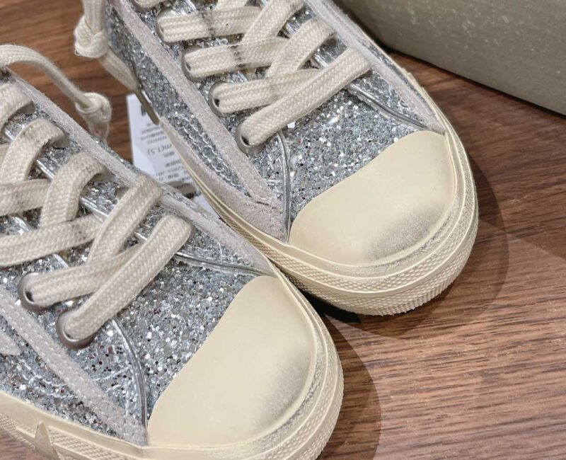 Giày Golden Goose Deluxe Brand V-Star Glittered Lace-Up Best Quality