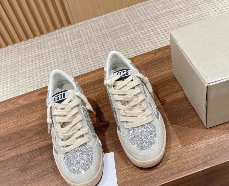 Giày Golden Goose Glitter Ball Star Sneakers Silver Best Quality