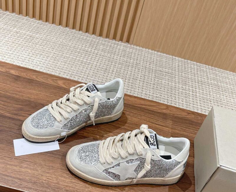 Giày Golden Goose Glitter Ball Star Sneakers Silver Best Quality