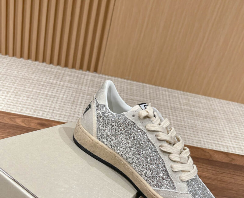 Giày Golden Goose Glitter Ball Star Sneakers Silver Best Quality