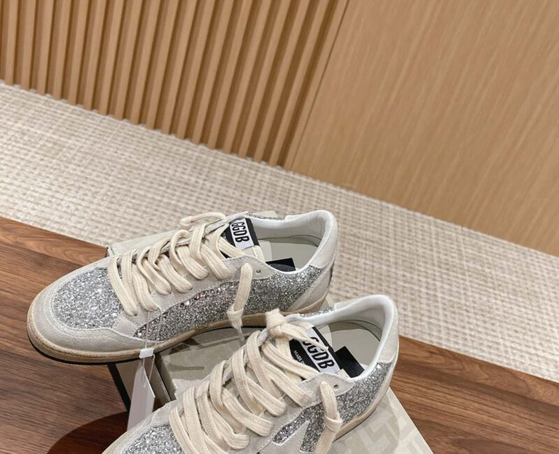 Giày Golden Goose Glitter Ball Star Sneakers Silver Best Quality